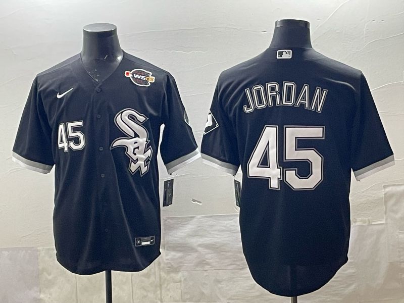 Men 2025 Chicago White Sox #45 Jordan Black Game Nike MLB Jersey style 06